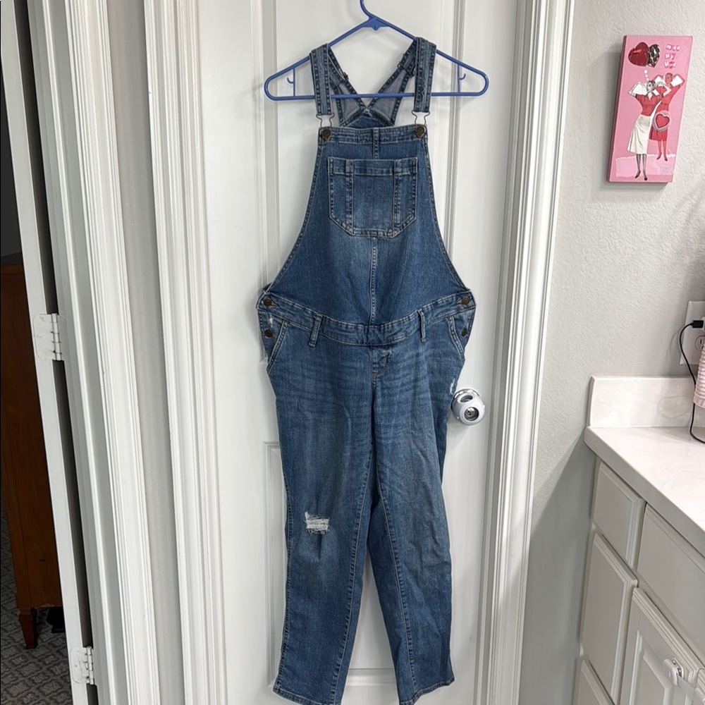Blue Denim Maternity Overalls